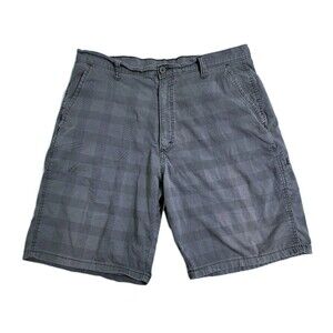 Wrangler Cargo Shorts Mens 34 Plaid Gray Safari Utility Pockets Work Originals
